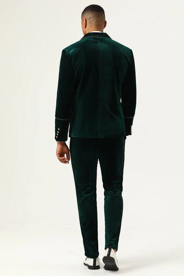 Dark Green Velvet 2 Piece Men's Formal Suits